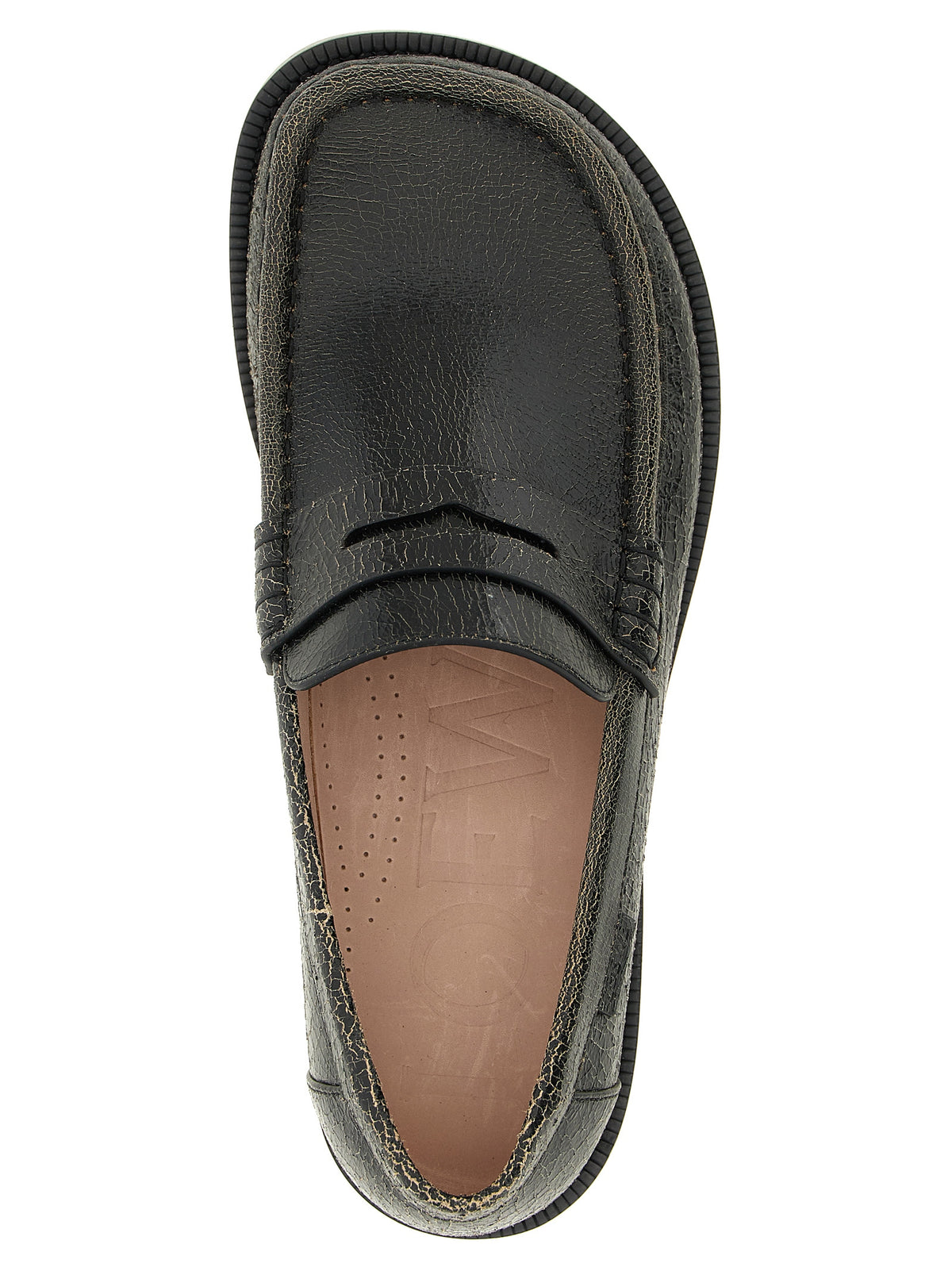 Loewe Black Calfskin Slip-On Men's Loafers