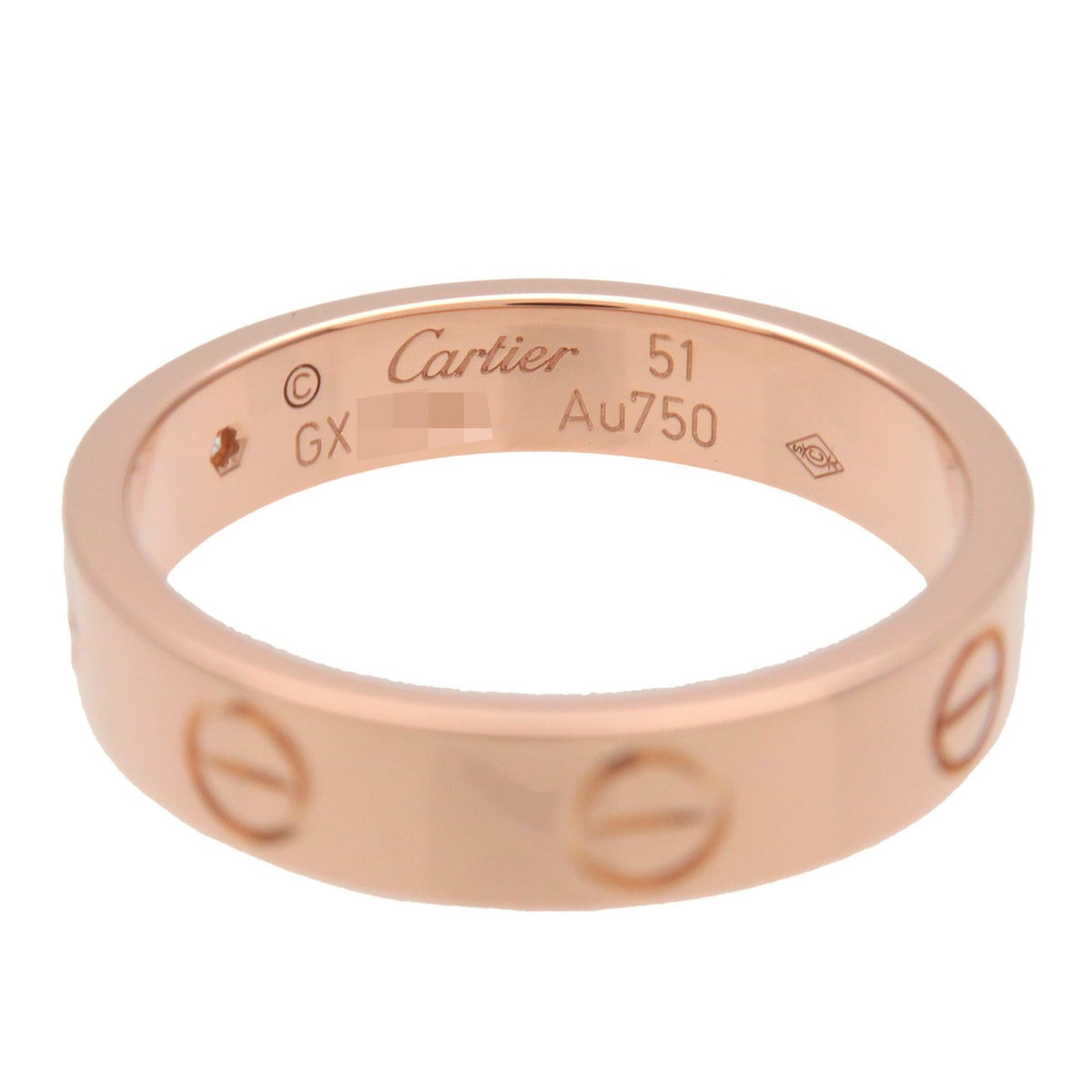 Cartier Love Wedding Band 1 Diamond 18K Rose Gold With Diamond Gold Rose_Gold Ring Jewelry (Pre-Owned)