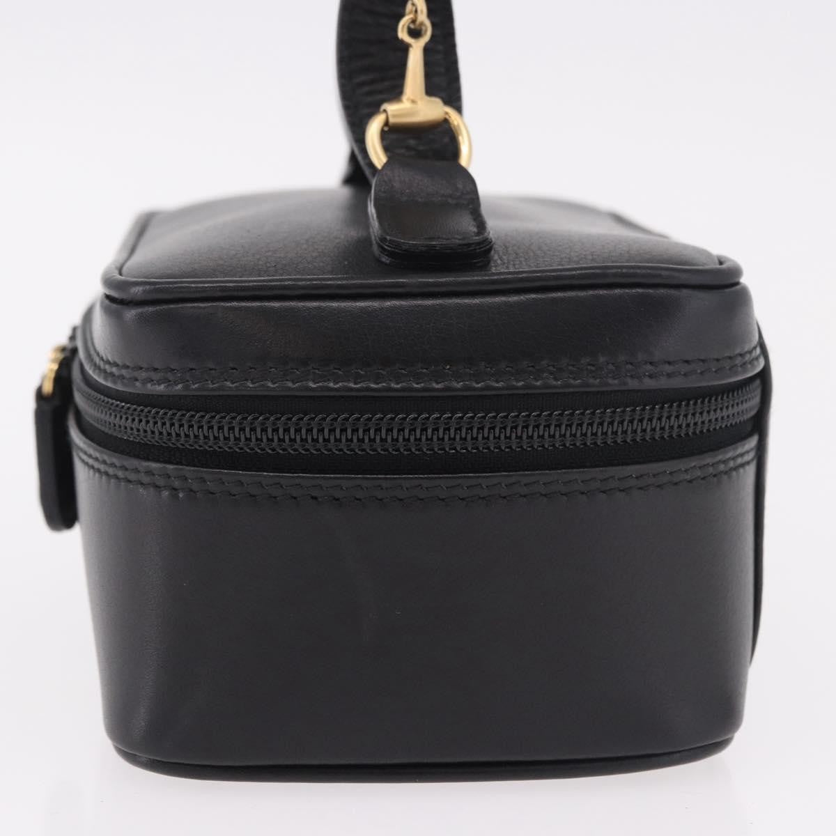 Gucci Horsebit Vanity Leather Black Leather Toiletry Case Accessory (Pre-Owned)