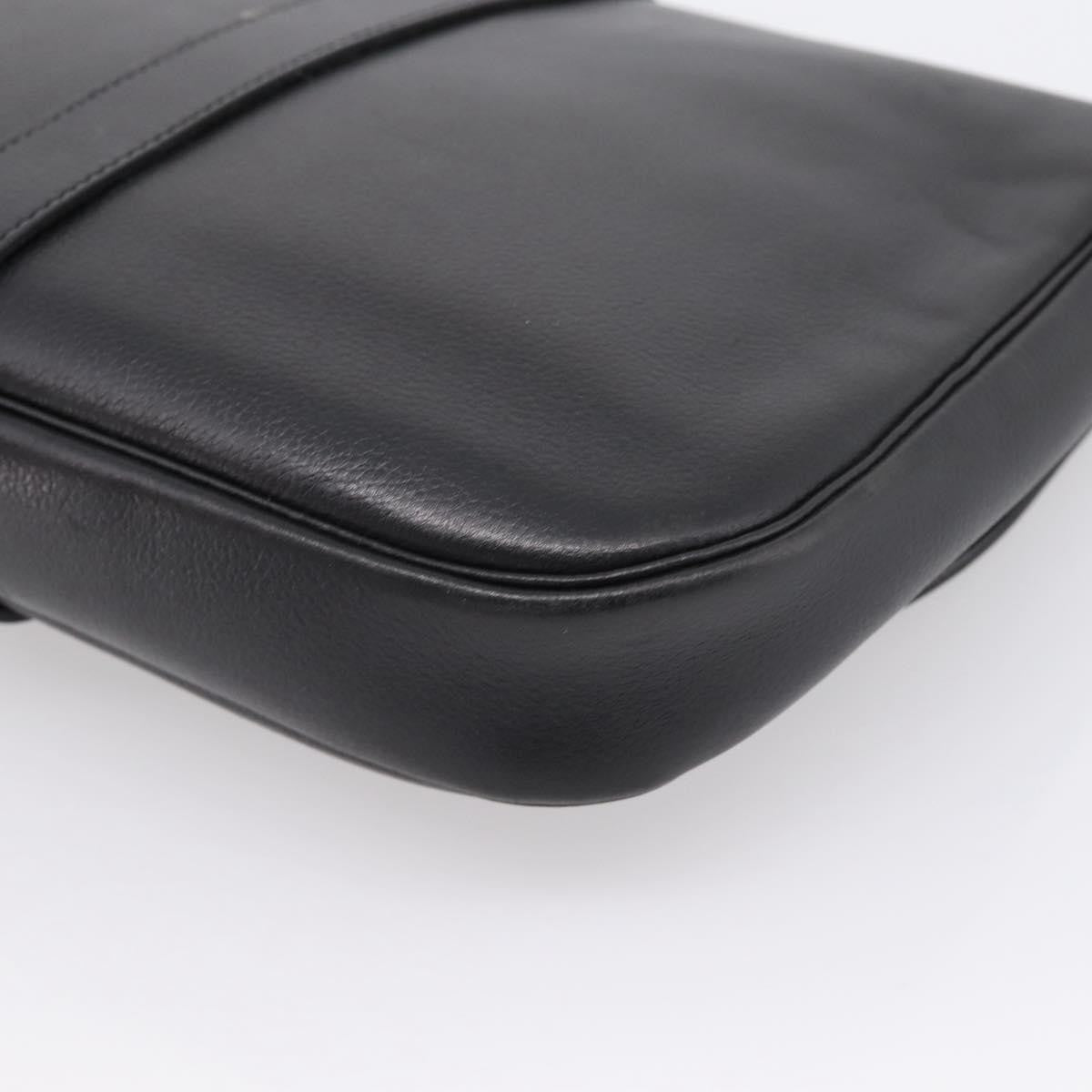 Christian Dior Shoulder Leather Black Leather Shoulder Bag Bag (Pre-Owned)