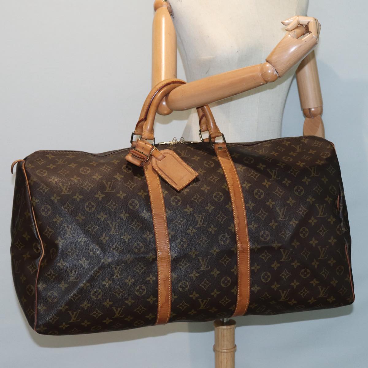 Louis Vuitton Keepall 60 Brown Canvas Travel Bag (Pre-Owned)