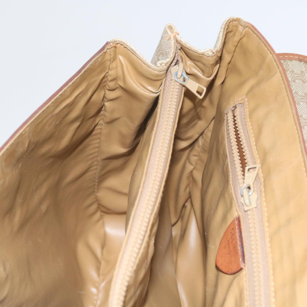 Céline Macadam Beige Canvas Shoulder Bag (Pre-Owned)