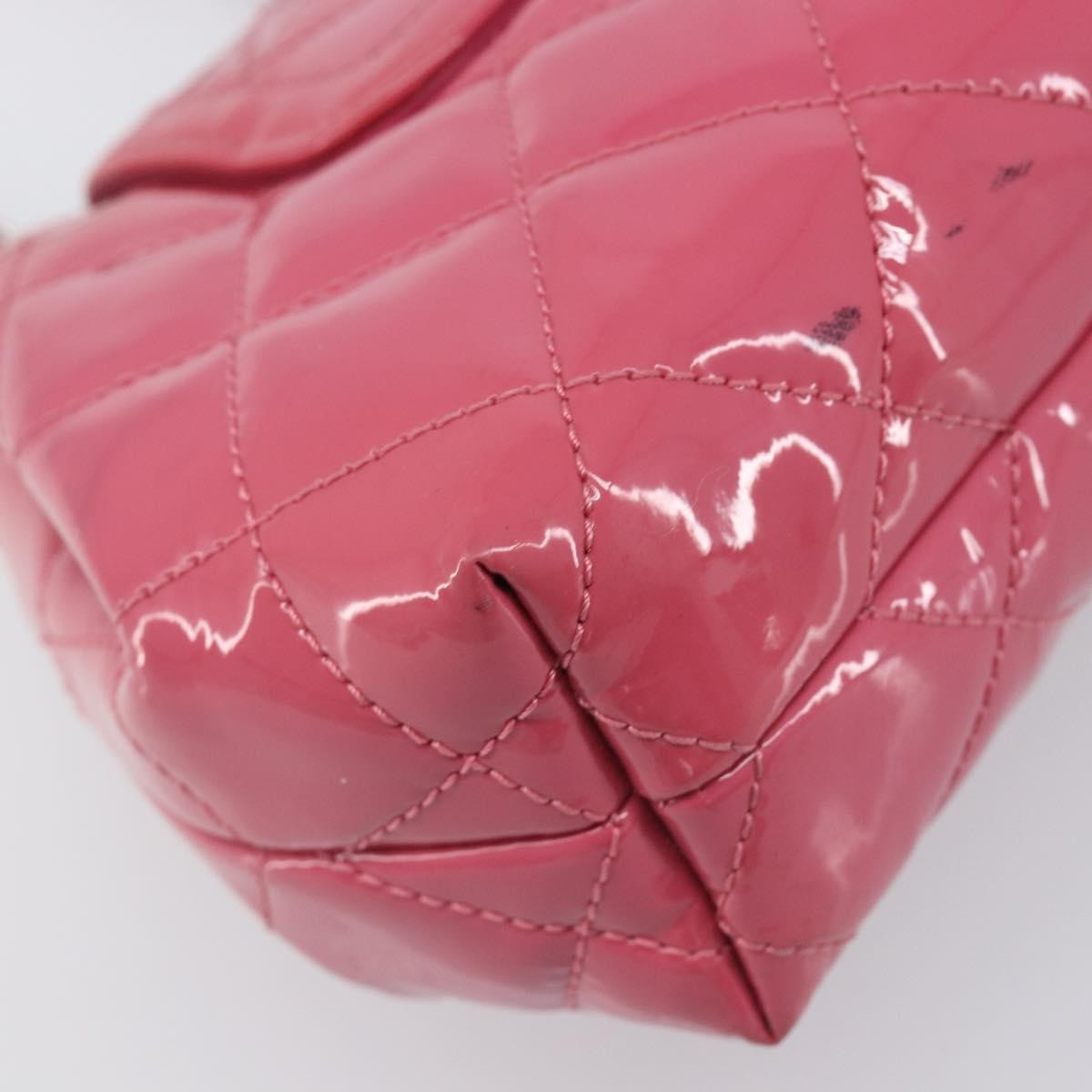 Chanel Mademoiselle Lock Chain Quilted Patent Pink Patent_Leather Shoulder Bag Bag (Pre-Owned)