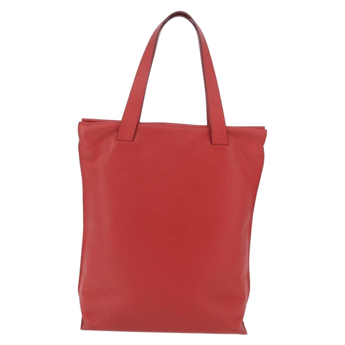Loewe Tote Leather Red Leather Tote Bag Bag (Pre-Owned)