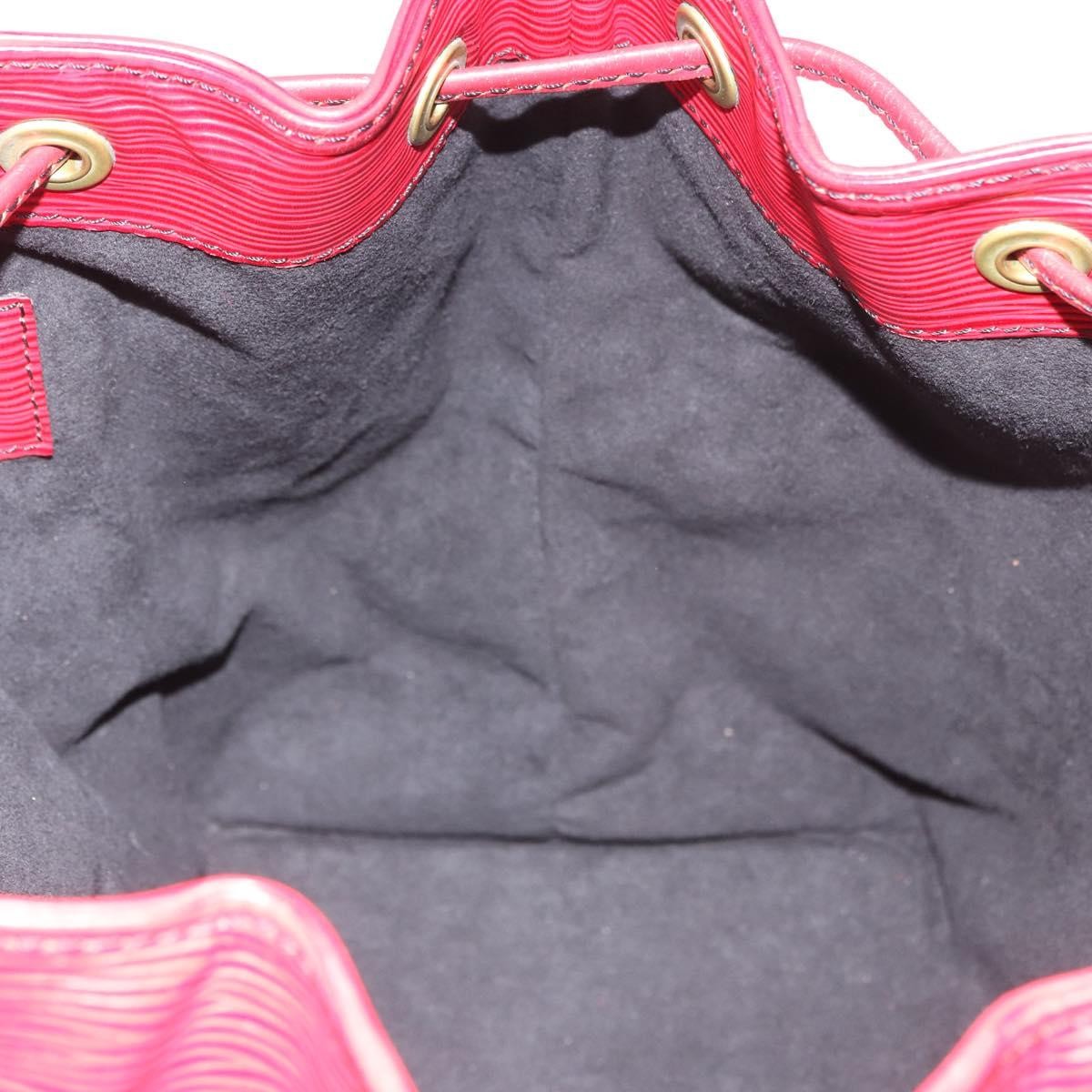 Louis Vuitton Petit Noe Monogram Canvas Red Leather Handbag (Pre-Owned)