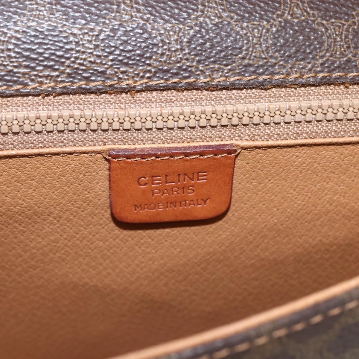 Celine Vintage Macadam Canvas And Leather Brown Canvas Shoulder Bag Bag (Pre-Owned)