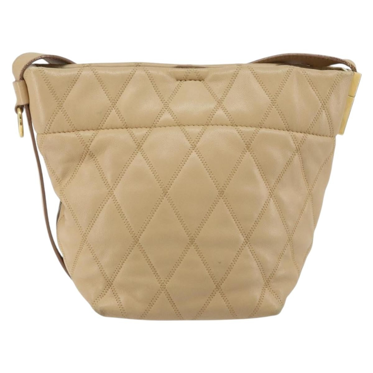 Givenchy Gv Bucket Quilted Leather Beige Leather Shoulder Bag Bag (Pre-Owned)