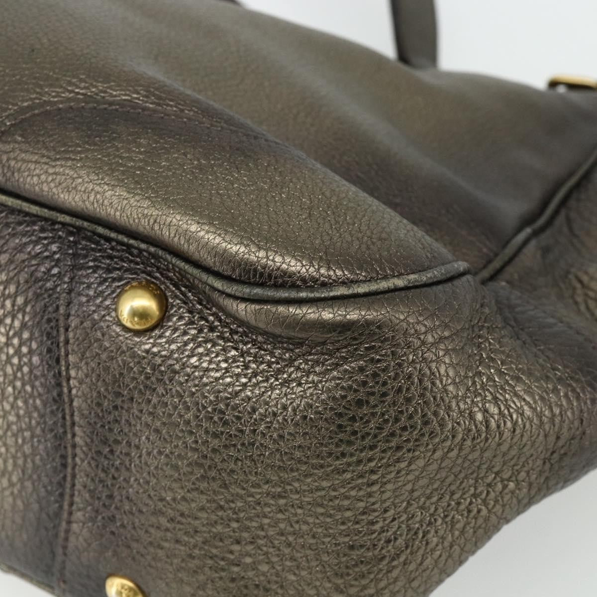 Prada Side Pocket Hobo Vitello Daino Gold Leather Shoulder Bag Bag (Pre-Owned)
