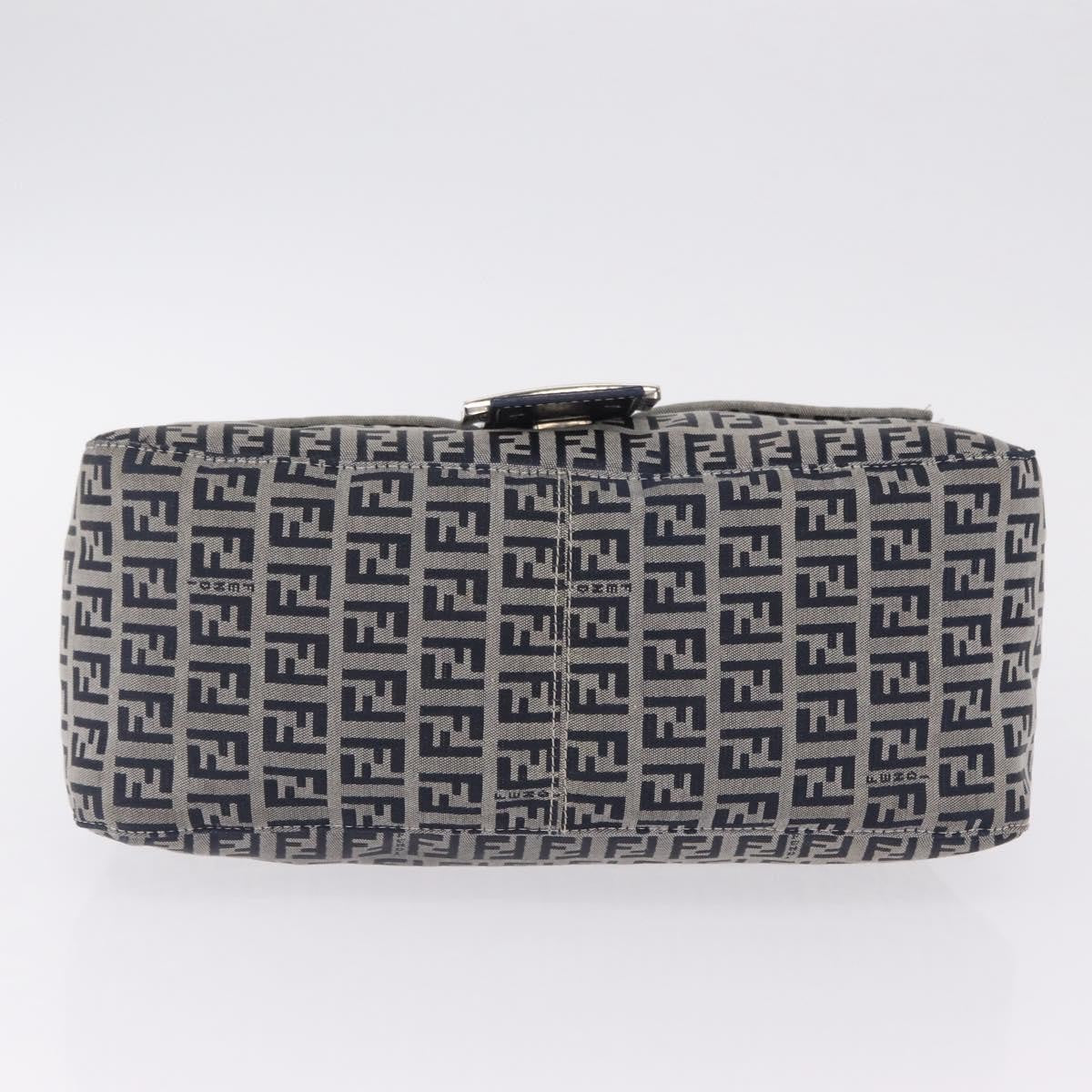 Fendi Fendi Mamma Baguette Monogram Canvas Navy Canvas Handbag (Pre-Owned)