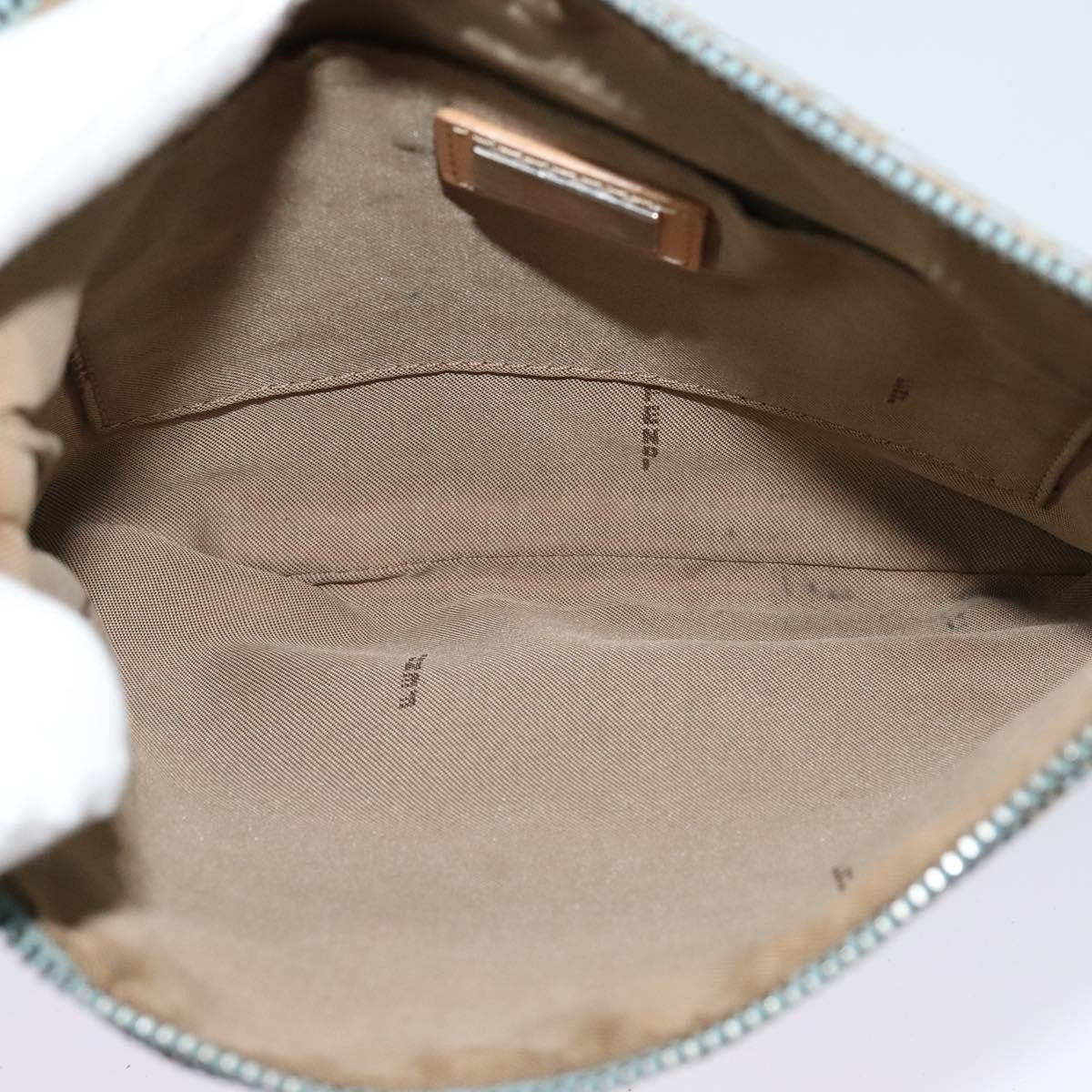 Fendi Vintage Flat Zucchino Canvas Blue Canvas Shoulder Bag Bag (Pre-Owned)