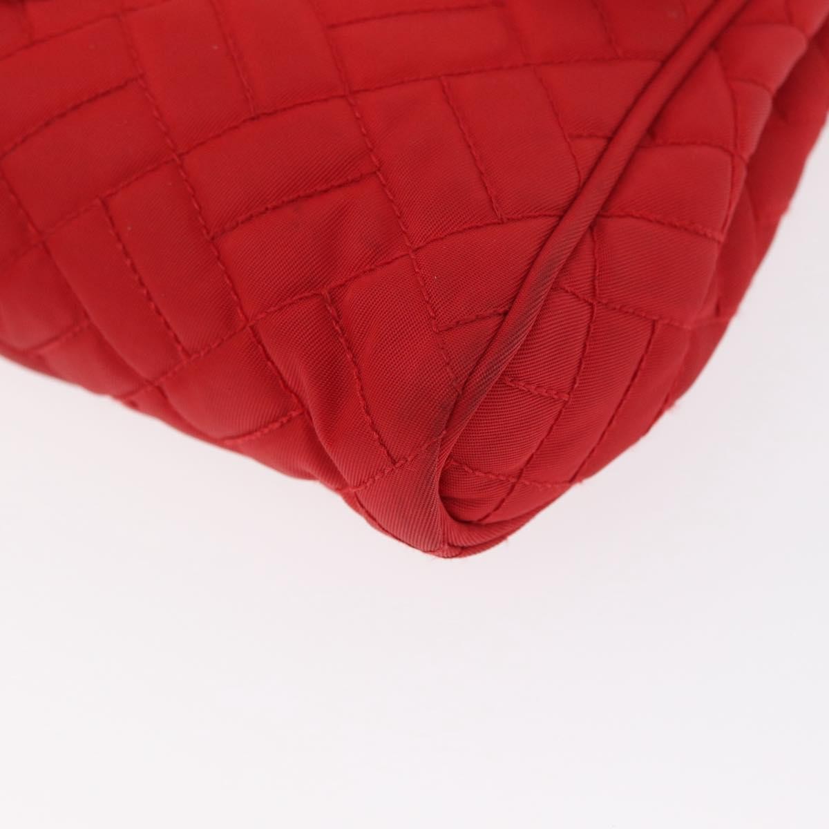 Prada Pushlock Chain Flap Quilted Tessuto Red Nylon Shoulder Bag Bag (Pre-Owned)