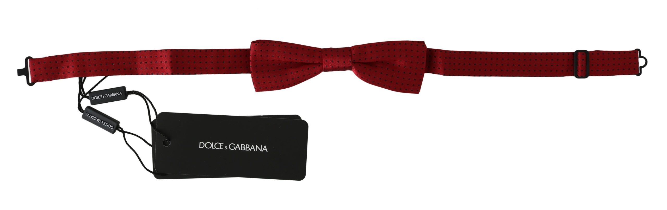 Dolce & Gabbana Red Dotted Silk Adjustable Neck Papillon Bow Men's Tie