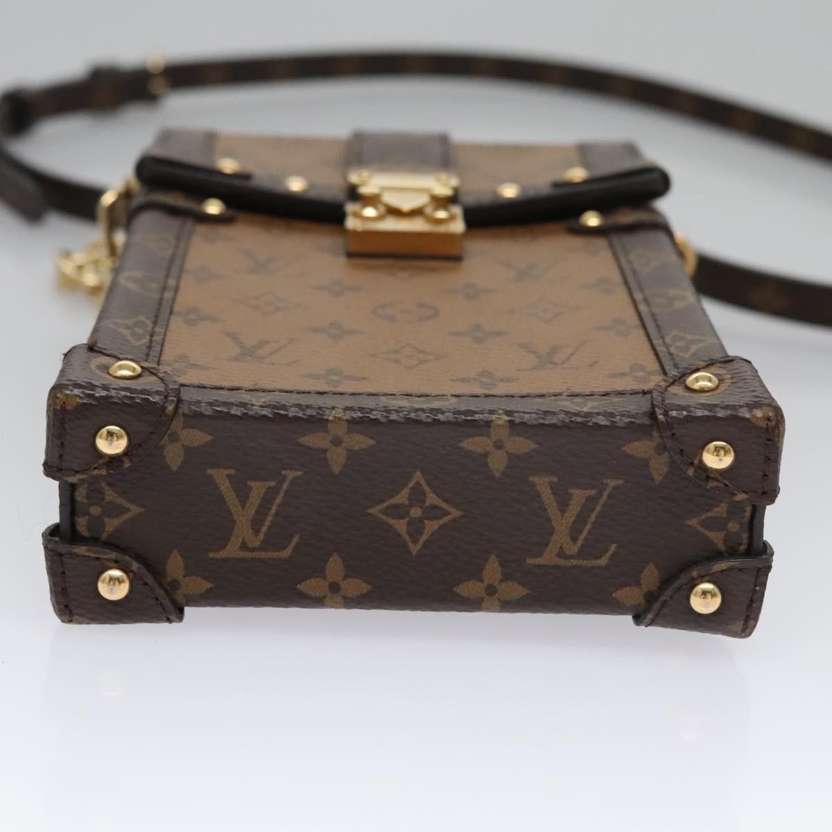 Louis Vuitton Vertical Trunk Pochette Reverse Monogram Canvas Brown Canvas Clutche & Pouche Bag (Pre-Owned)