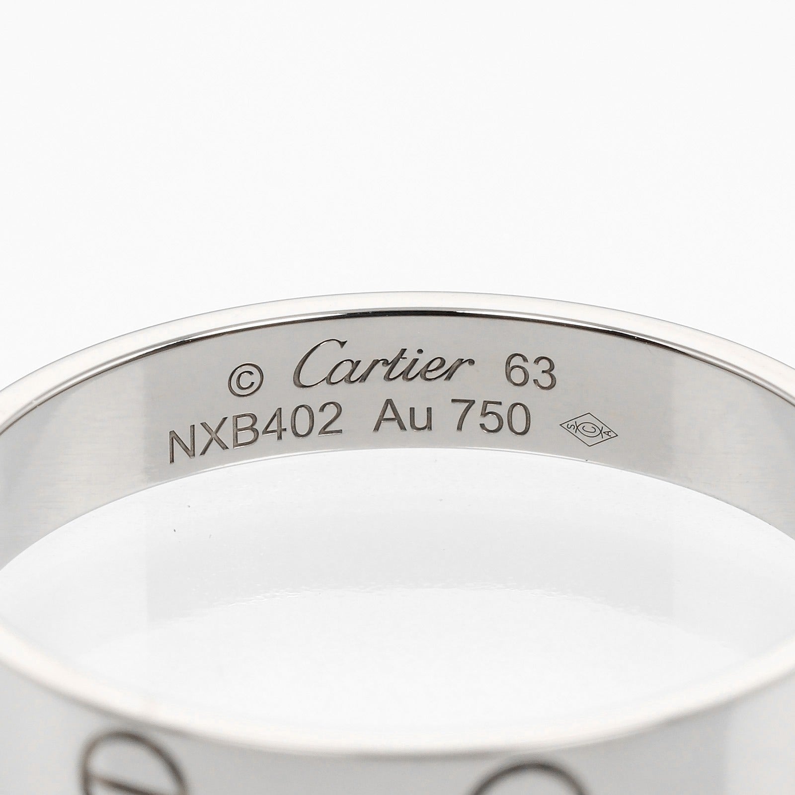 Cartier Love Silver White Gold Ring Jewelry (Pre-Owned)