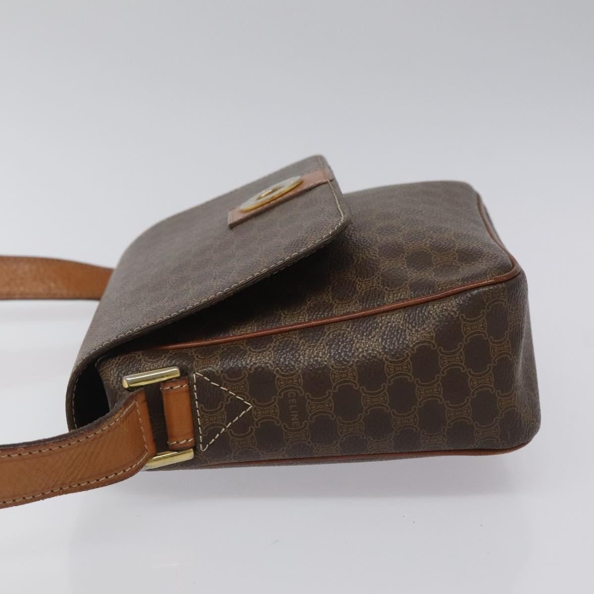 Celine Macadam Shoulder Canvas Brown Canvas Shoulder Bag Bag (Pre-Owned)
