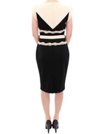 Cavalli Elegant Sheath Lace Dress in Black and Women's Beige