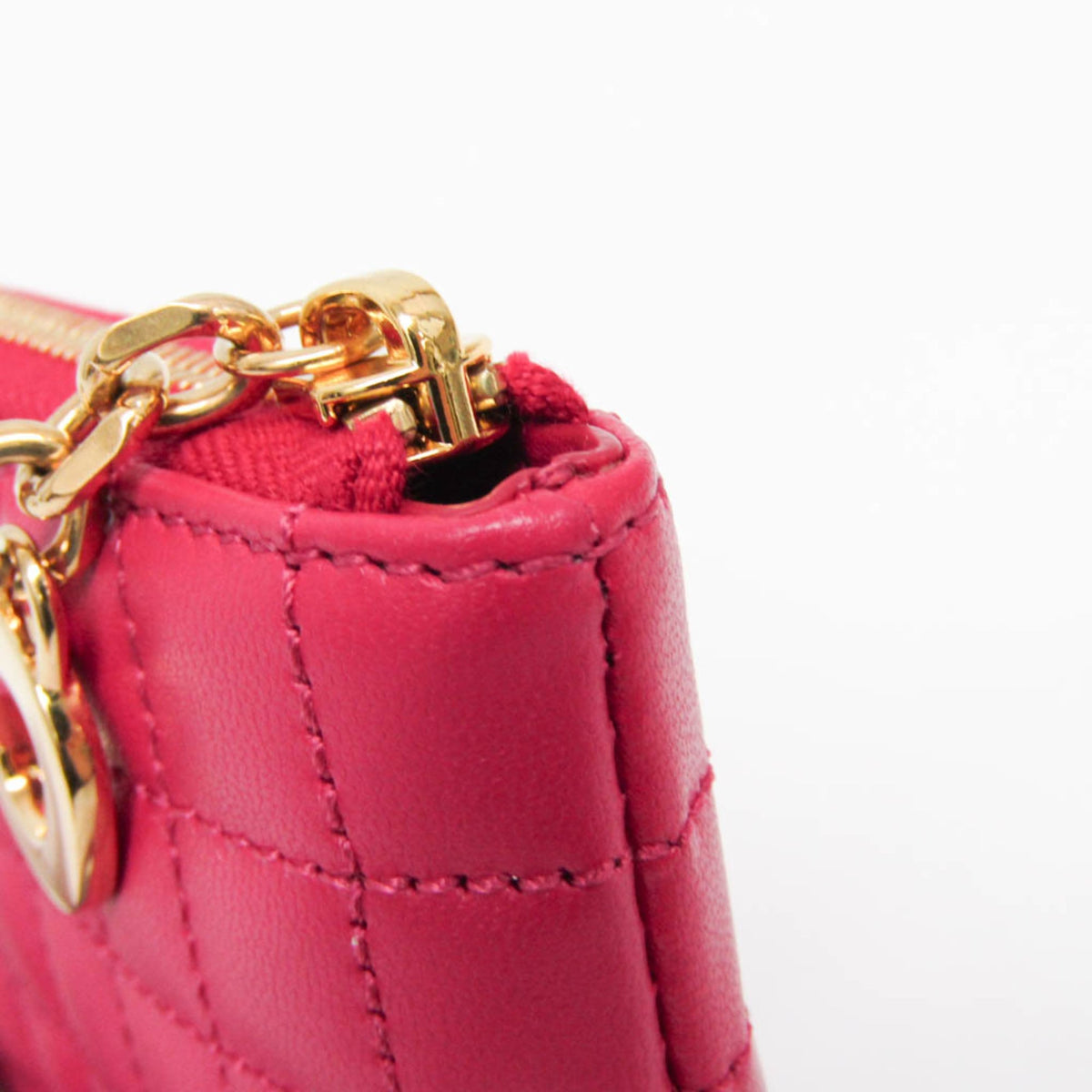 Celine C Charm Quilted Leather Pink Leather Clutche & Pouche Bag (Pre-Owned)