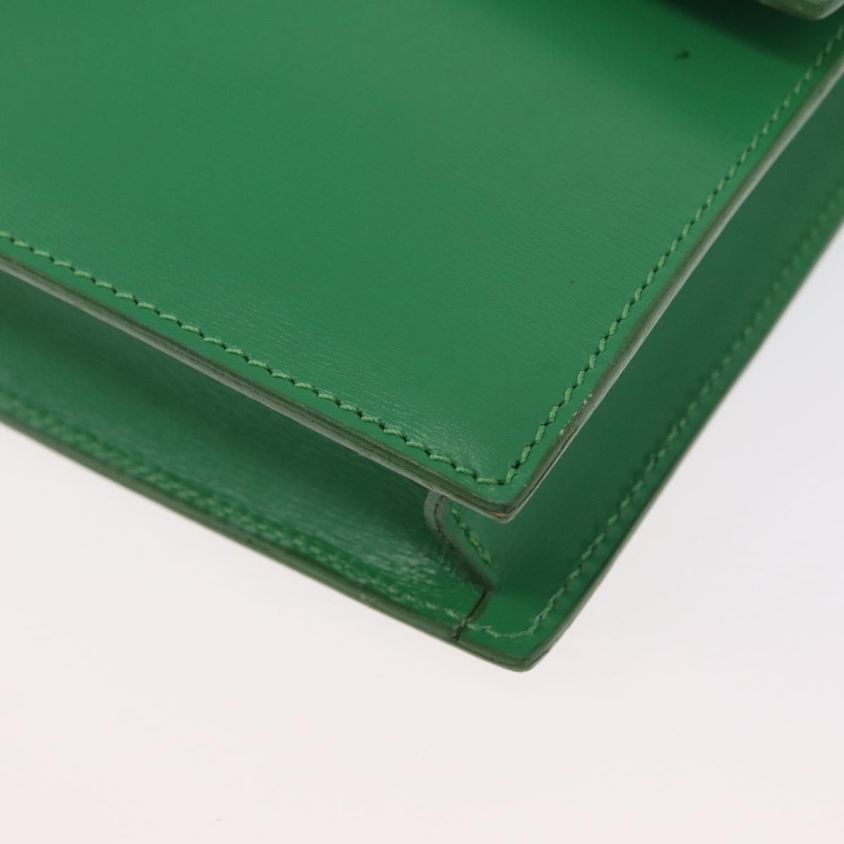 Celine Circle Logo Leather Green Leather Shoulder Bag Bag (Pre-Owned)