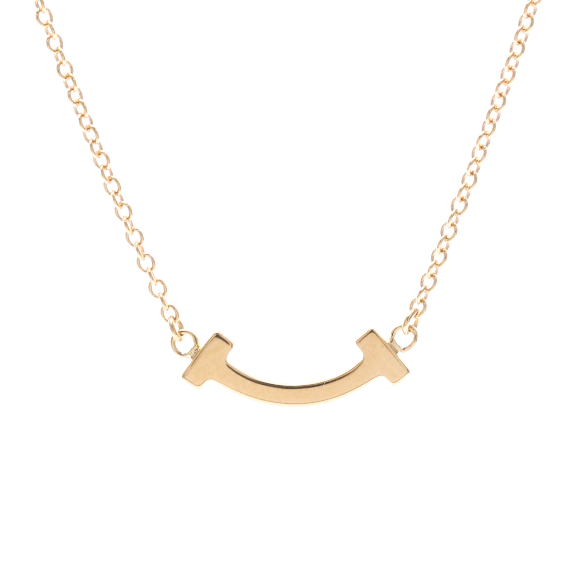 Tiffany & Co. T Smile Pendant 18K Rose Gold Pink Pink_Gold Necklace Jewelry (Pre-Owned)