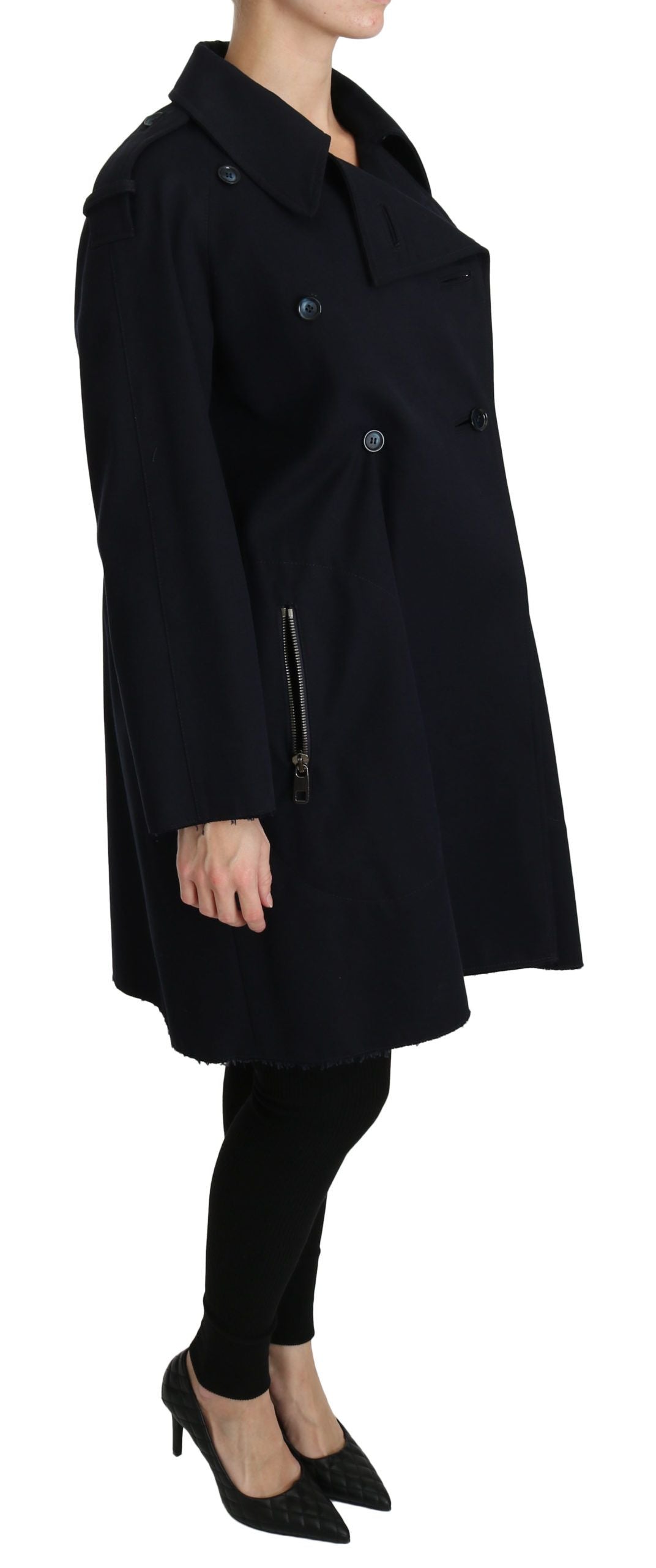 Dolce & Gabbana Elegant Polka Dot Lined Blue Women's Jacket