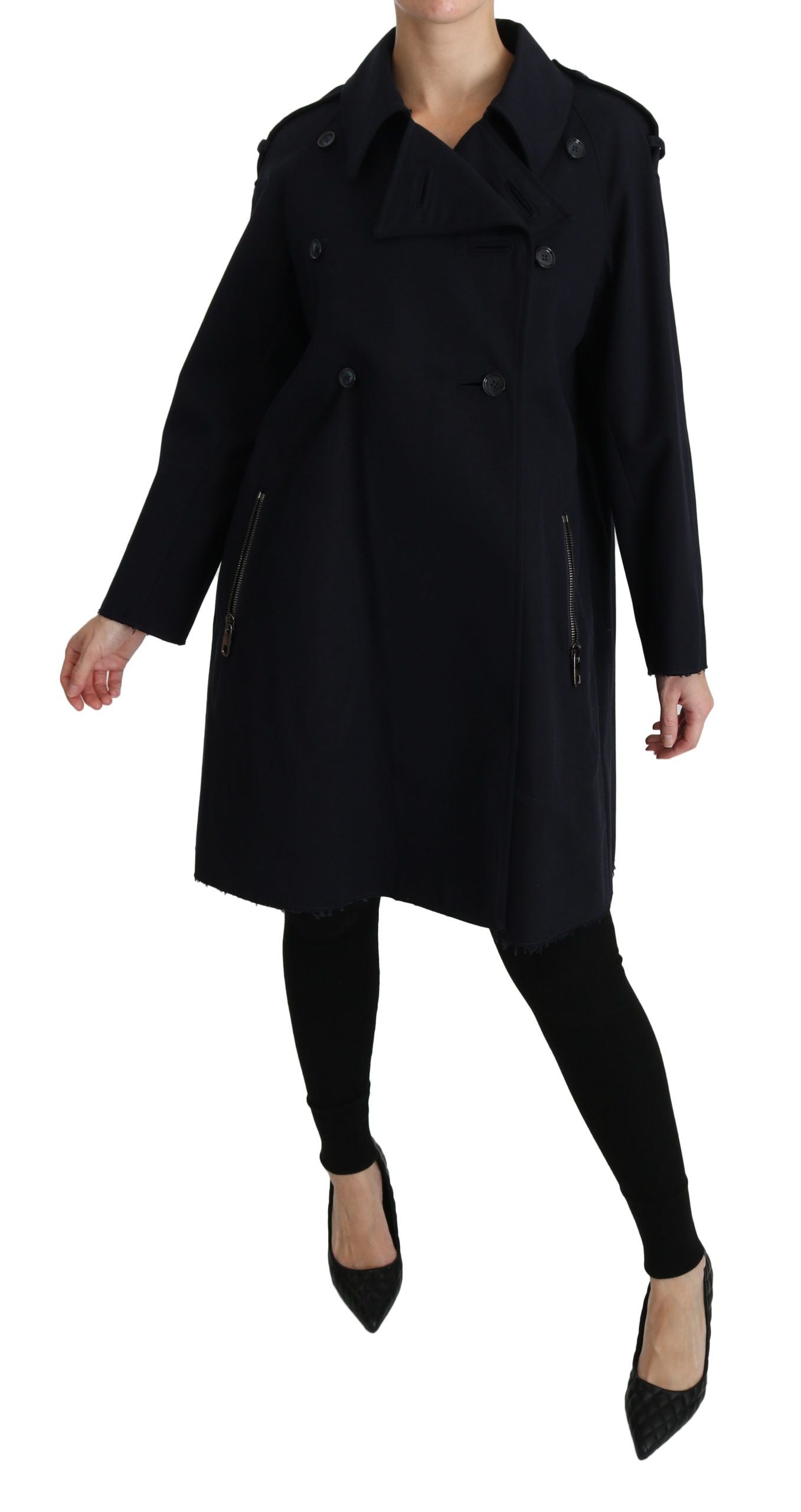 Dolce & Gabbana Elegant Polka Dot Lined Blue Women's Jacket