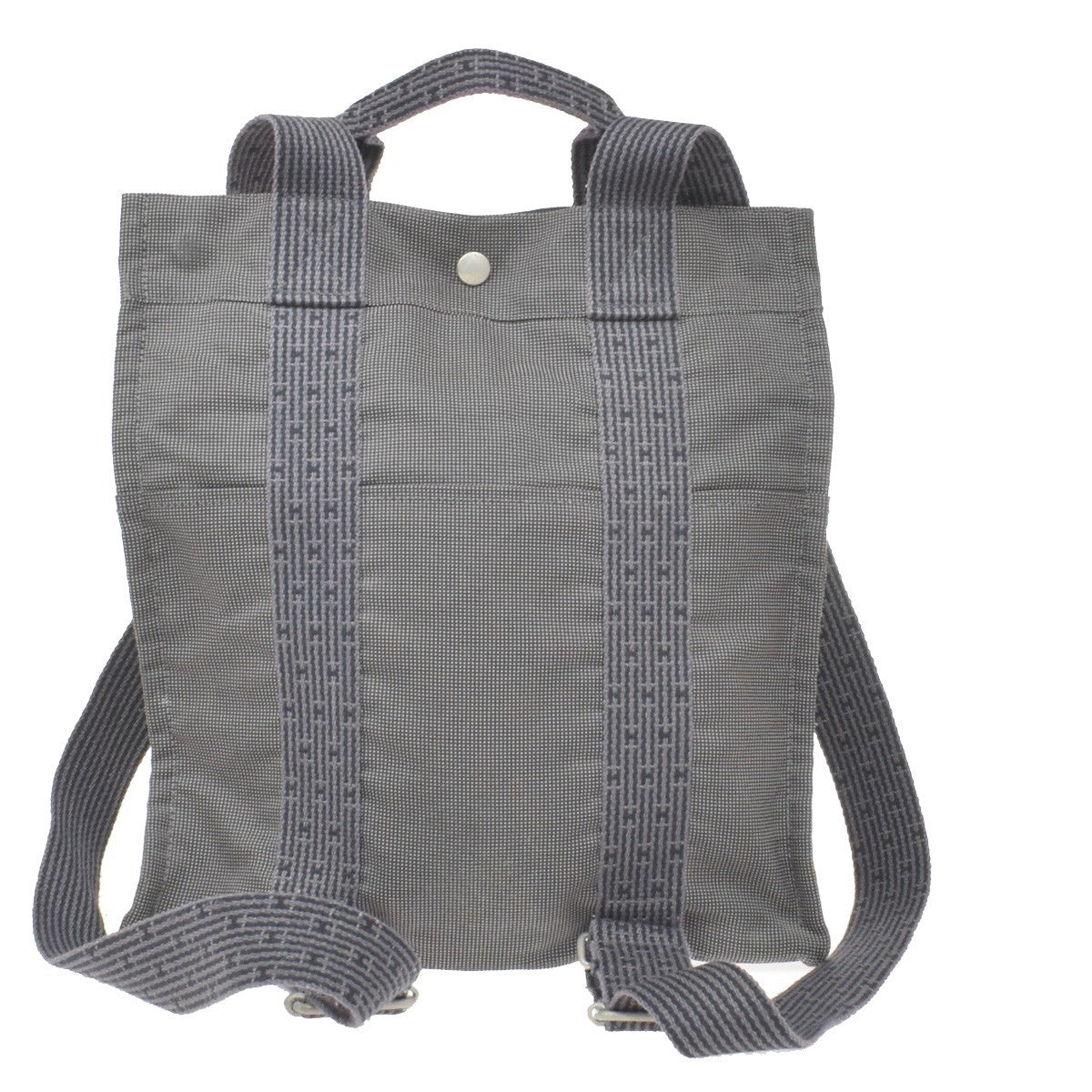 Hermes Herline Canvas Gray Canvas Backpack Bag (Pre-Owned)