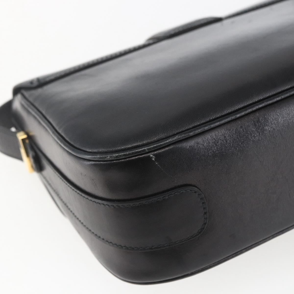 Celine Horse Carriage Leather Black Leather Shoulder Bag Bag (Pre-Owned)