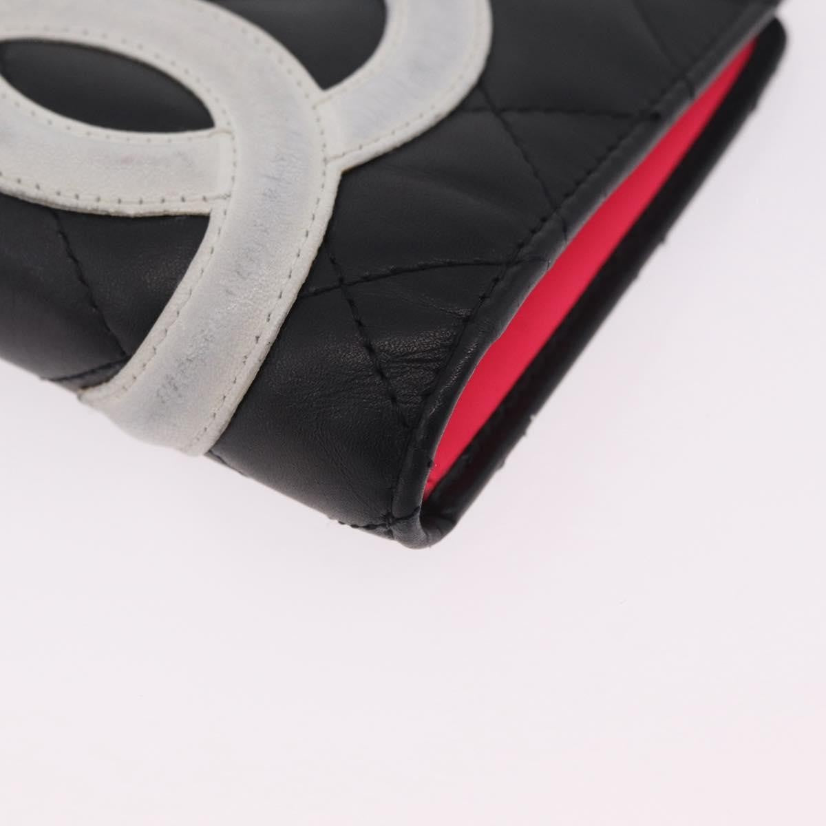 Chanel Cambon Bifold Quilted Calfskin Black Leather Wallets Accessory (Pre-Owned)