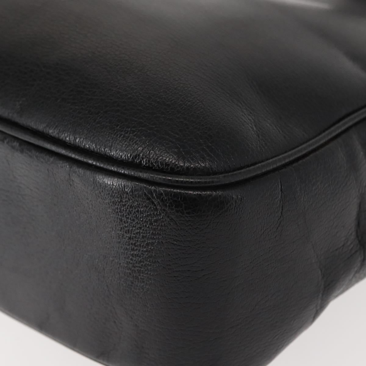 Salvatore Ferragamo Gancini Tote Leather Black Leather Tote Bag Bag (Pre-Owned)