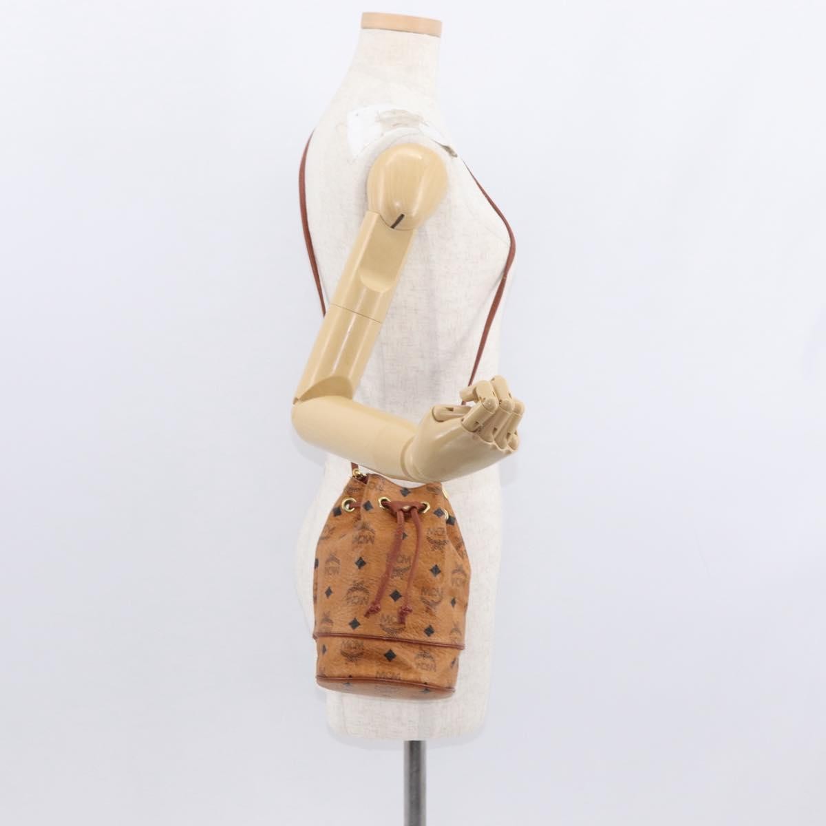 MCM Visetos Canvas And Leather Brown Canvas Shoulder Bag Bag (Pre-Owned)