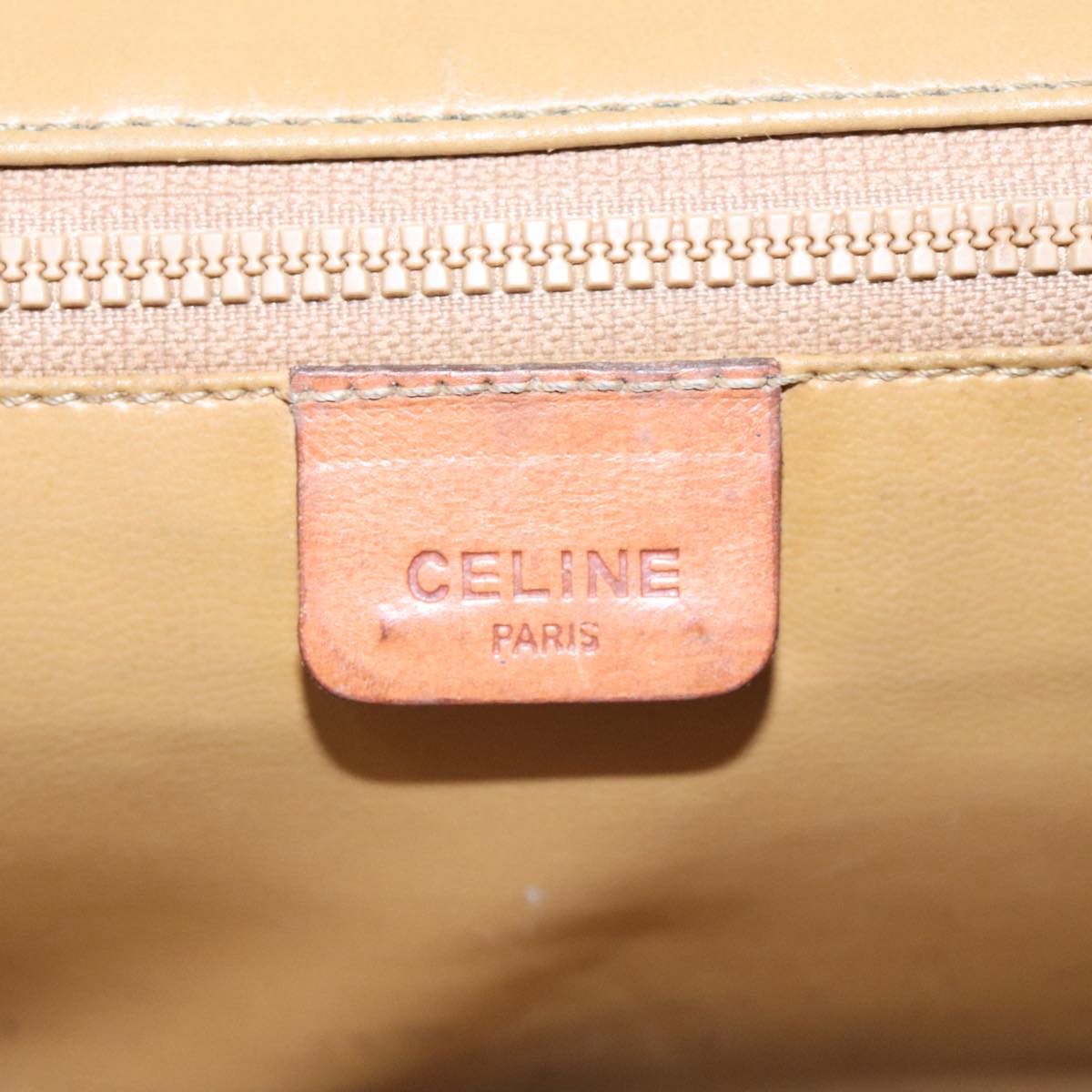 Céline Triomphe Beige Canvas Shoulder Bag (Pre-Owned)