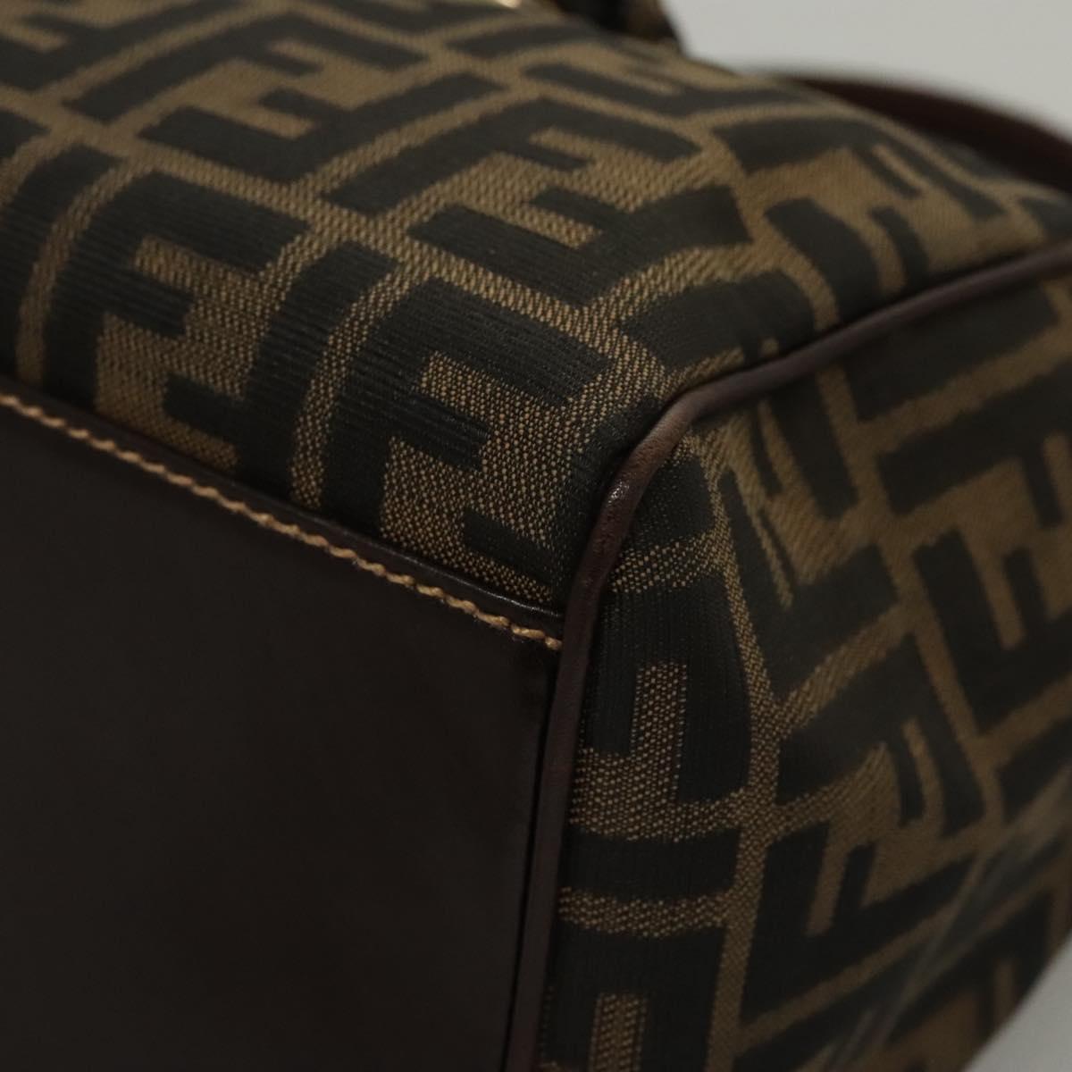 Fendi Zucca Brown Canvas Shoulder Bag (Pre-Owned)