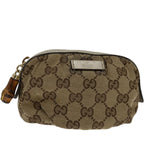 Gucci Bamboo Beige Canvas Clutch Bag (Pre-Owned)