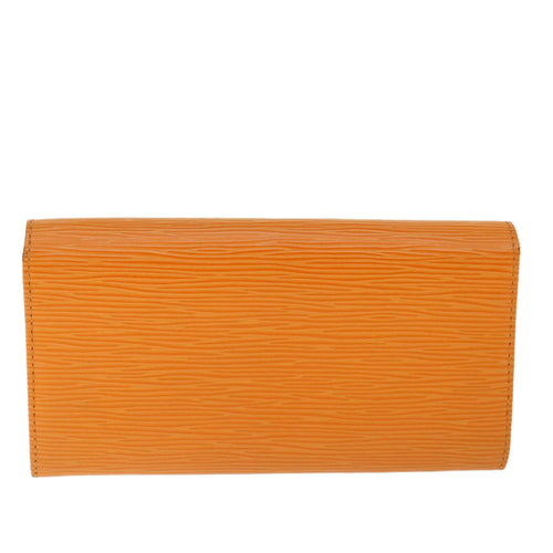 Louis Vuitton Porte Monnaie Credit Orange Leather Wallet  (Pre-Owned)