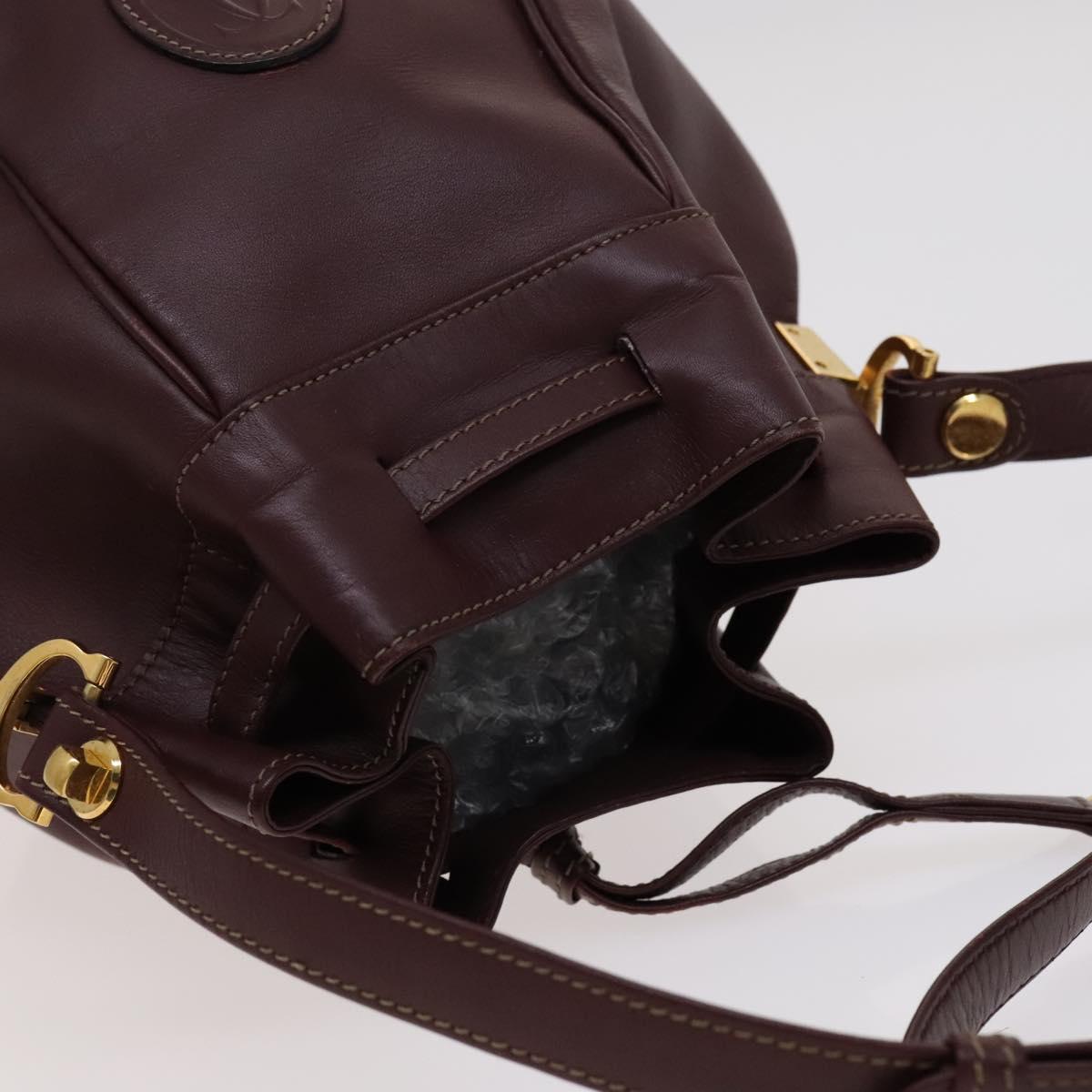 Cartier Must De Cartier Burgundy Leather Shoulder Bag (Pre-Owned)