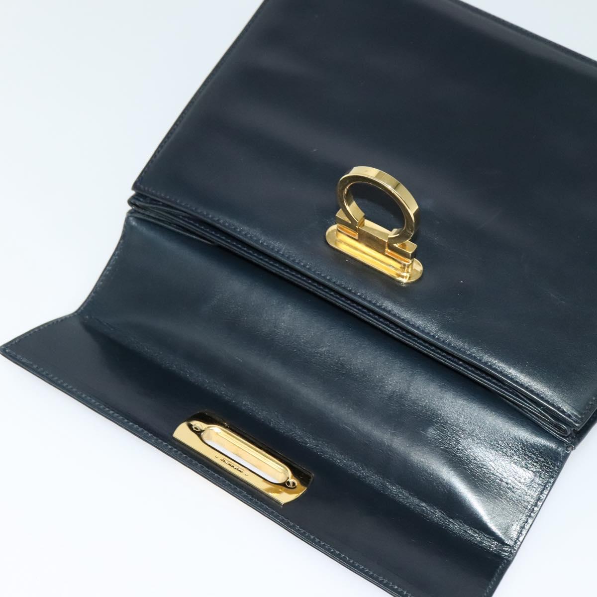 Salvatore Ferragamo Gancini Black Leather Handbag (Pre-Owned)