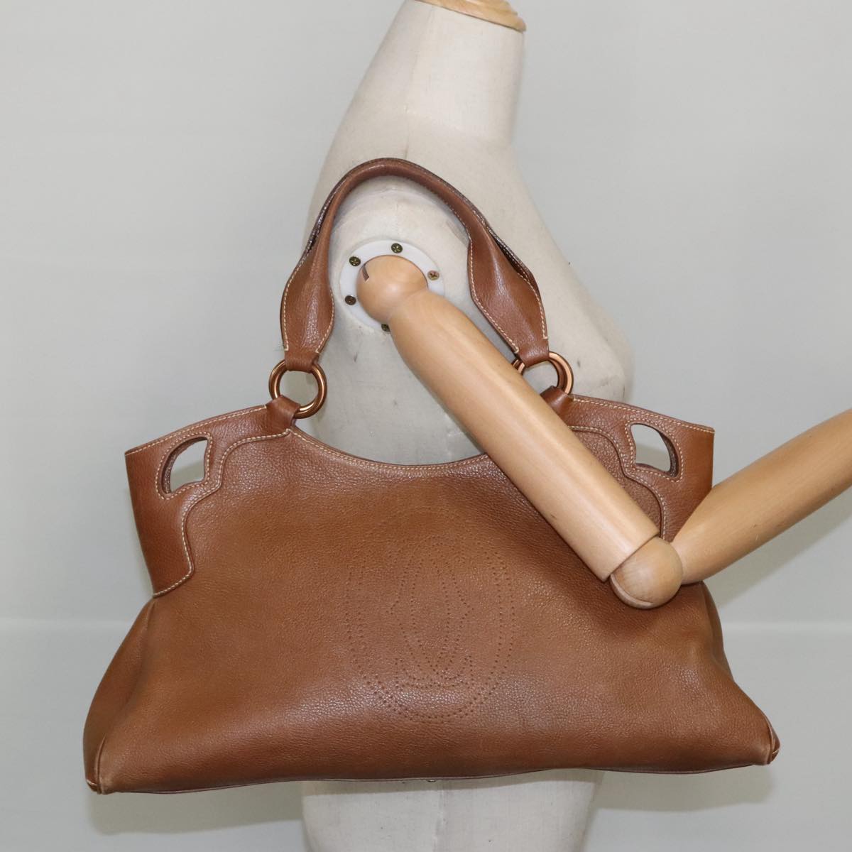 Cartier Must De Cartier Brown Leather Handbag (Pre-Owned)