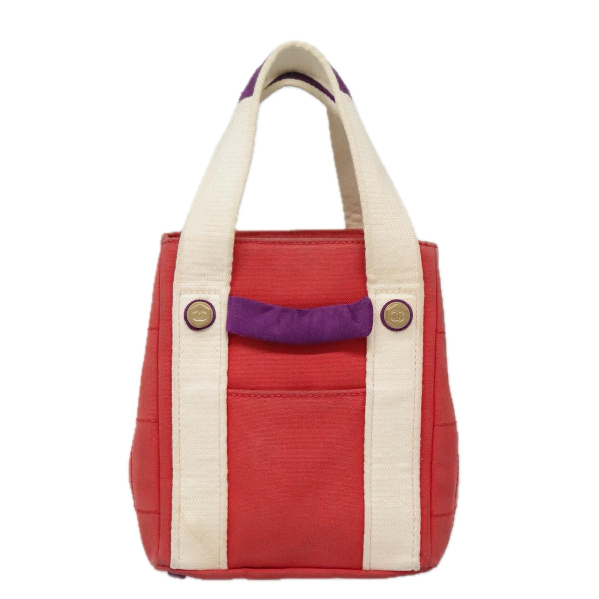 Chanel Chocolate Bar Red Canvas Tote Bag (Pre-Owned)