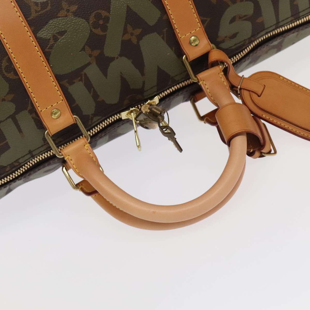 Louis Vuitton Keepall 50 Khaki Canvas Travel Bag (Pre-Owned)