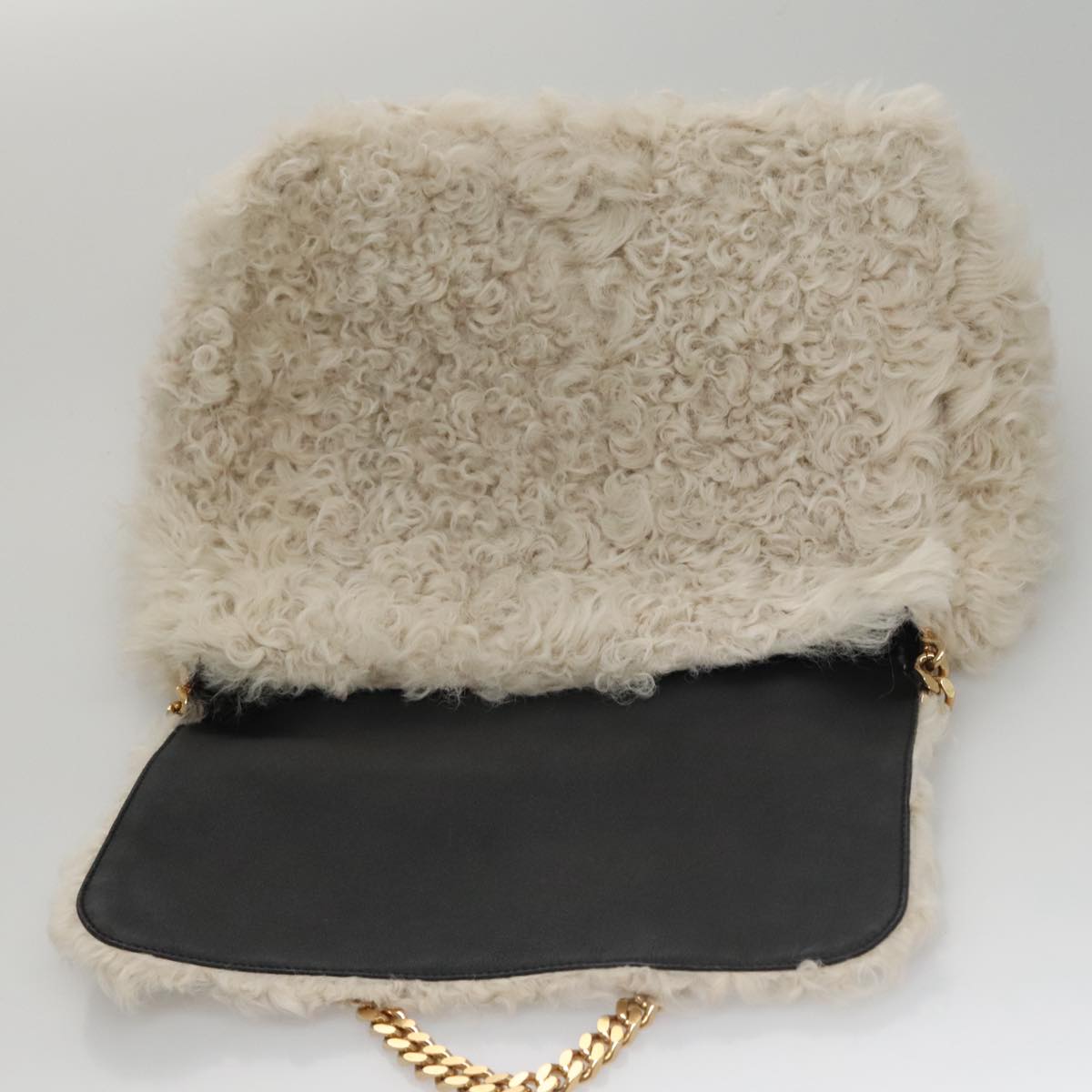 Céline Beige Faux Fur Shoulder Bag (Pre-Owned)