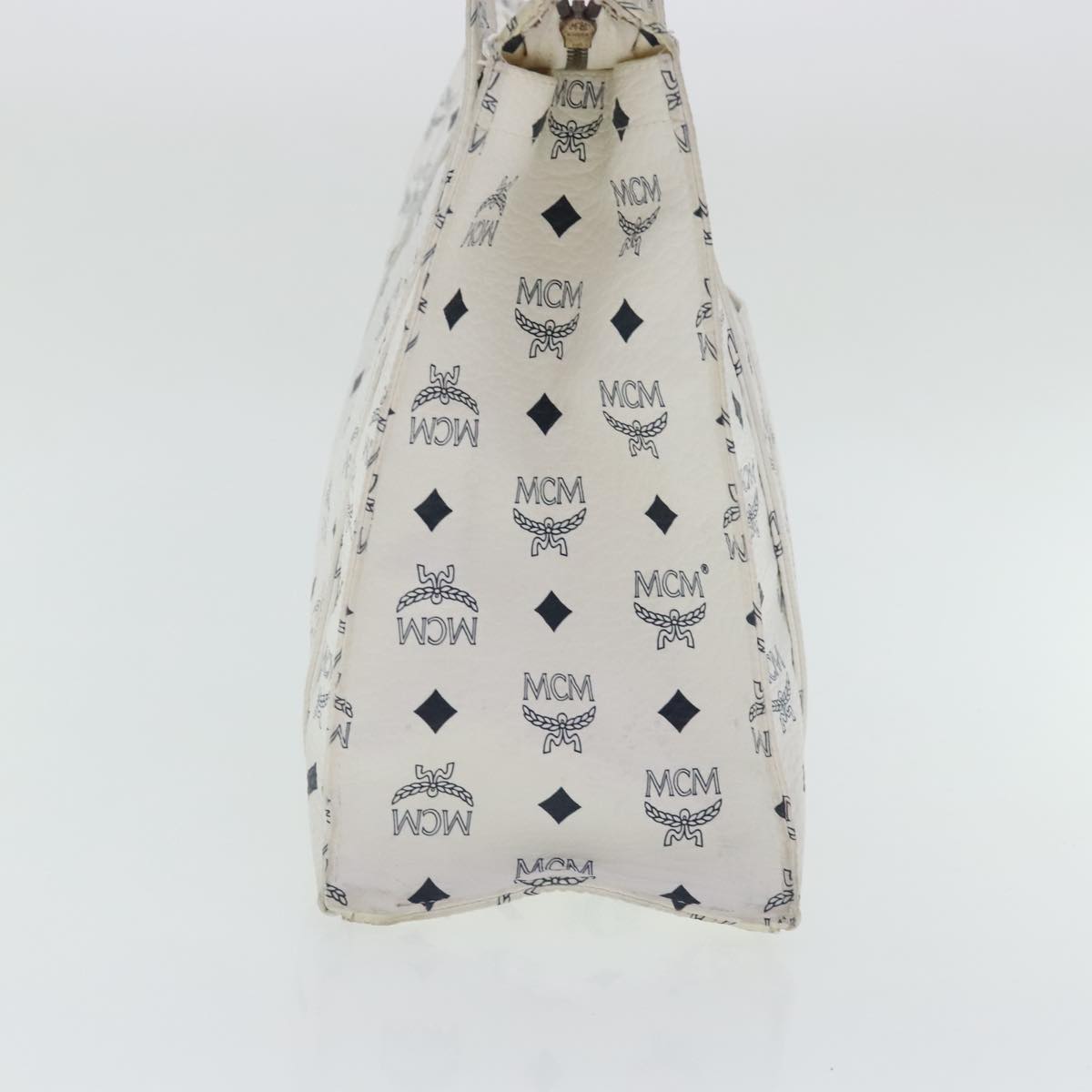 MCM Visetos White Canvas Tote Bag (Pre-Owned)
