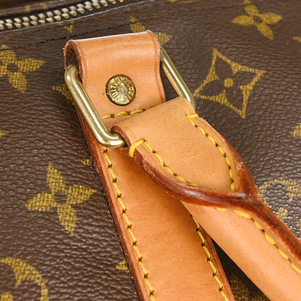 Louis Vuitton Keepall Bandouliere Monogram Canvas Brown Canvas Travel Bag Bag (Pre-Owned)
