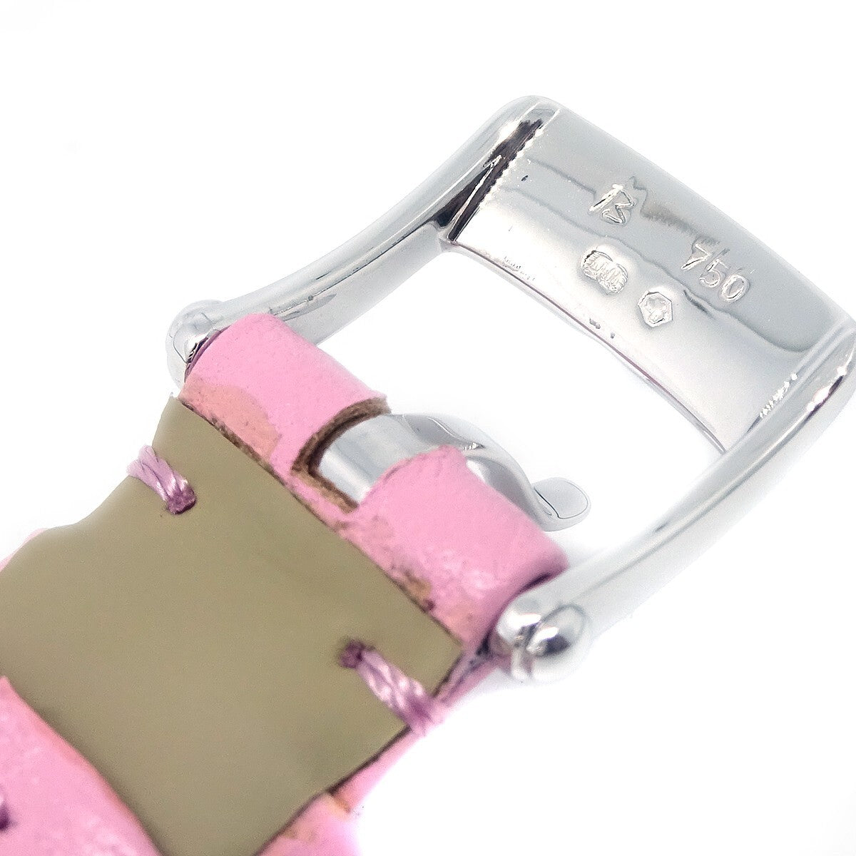 Van Cleef & Arpels Alhambra Quartz White Gold And Satin With Diamond Bezel And Mother Of Pearl Watch (Pre-Owned)