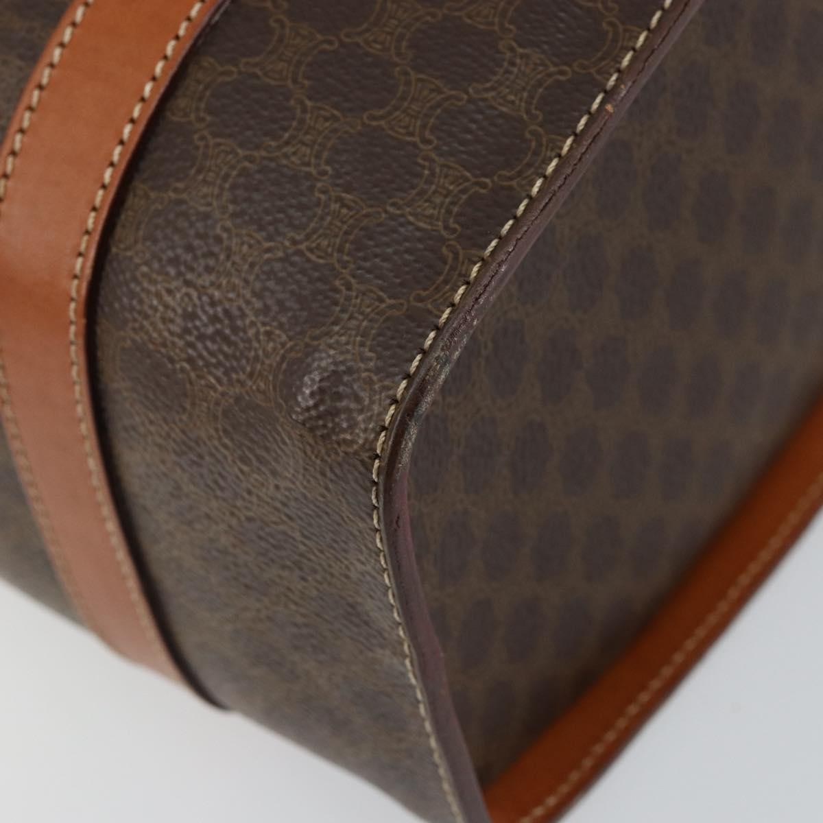 Celine Vintage Macadam Macadam Brown Canvas Handbag (Pre-Owned)