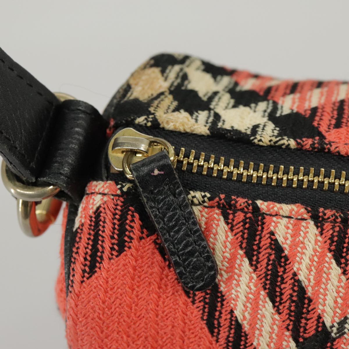 Burberry Nova Check Red Canvas Handbag (Pre-Owned)