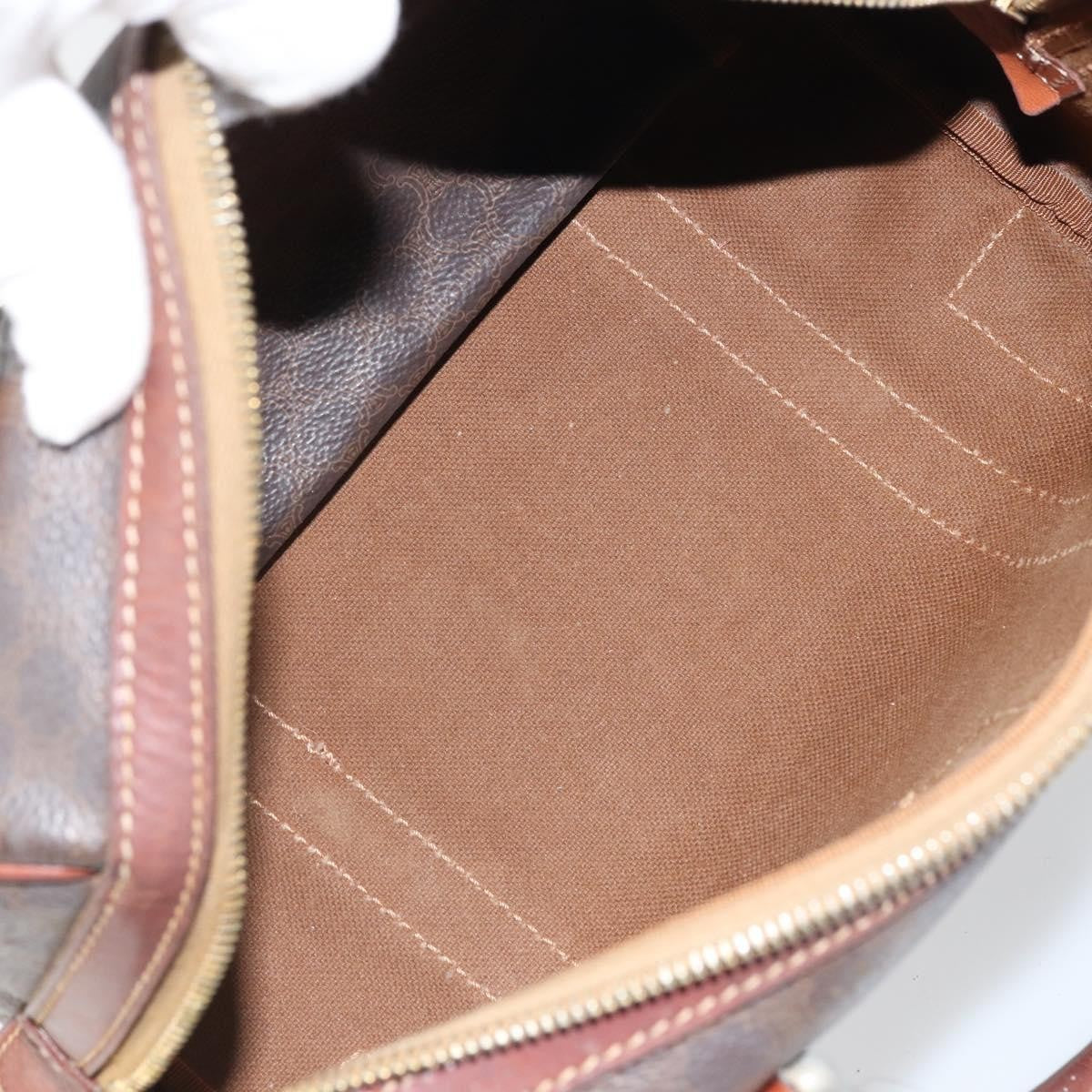 Celine Vintage Macadam Shopper Coated Canvas Brown Pvc Tote Bag Bag (Pre-Owned)