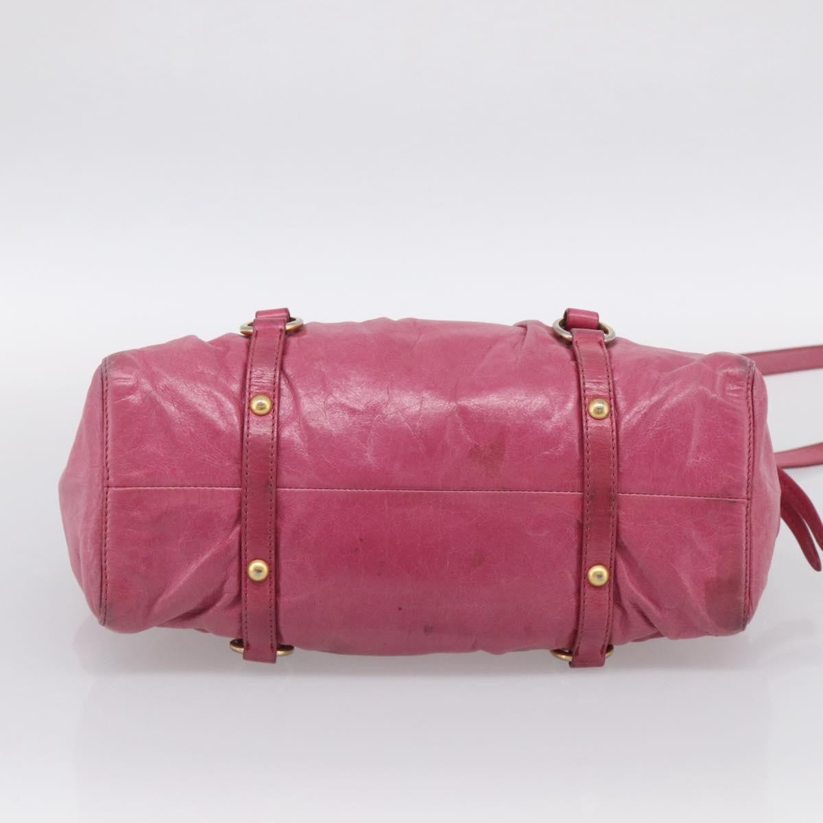 Miu Miu Vitello Lux Leather Pink Leather Handbag (Pre-Owned)