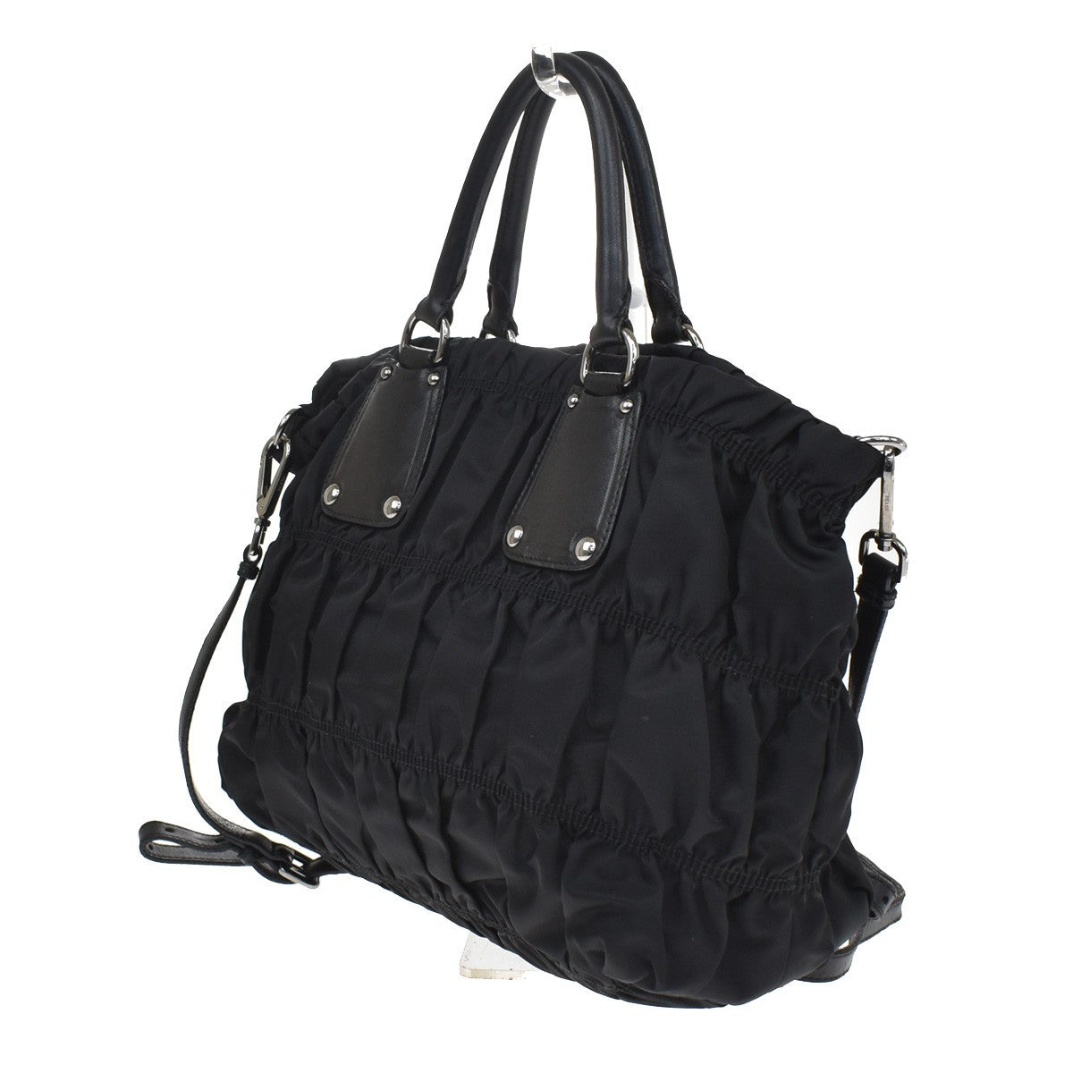 Prada Gaufre Shopping Tessuto Black Nylon Tote Bag Bag (Pre-Owned)