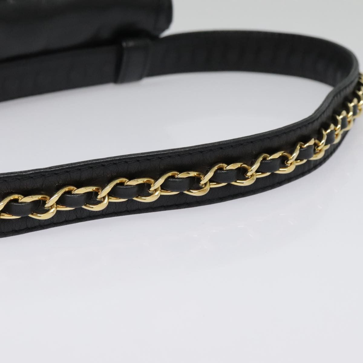 Chanel Chain Envelope Belt Quilted Calfskin Black Leather Clutche & Pouche Bag (Pre-Owned)