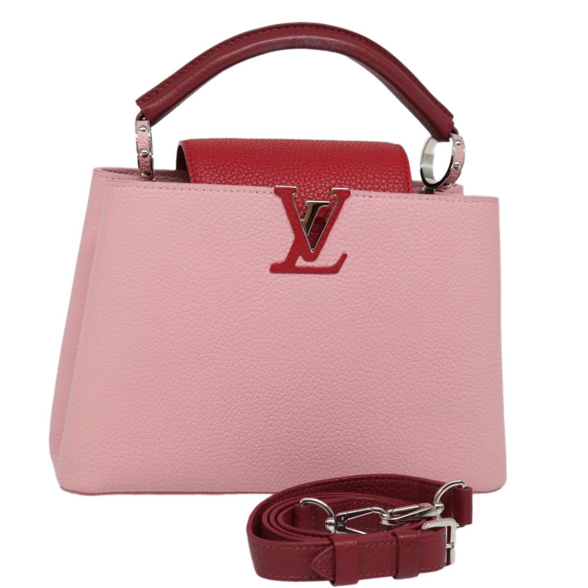 Louis Vuitton Capucines Pink Leather Handbag (Pre-Owned)